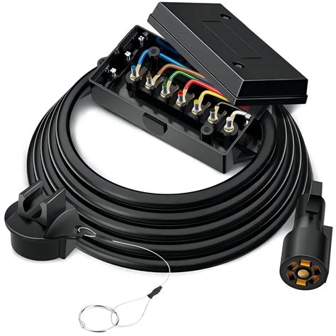 mictuning 7 way trailer cable with junction box|7 way electrical junction box.